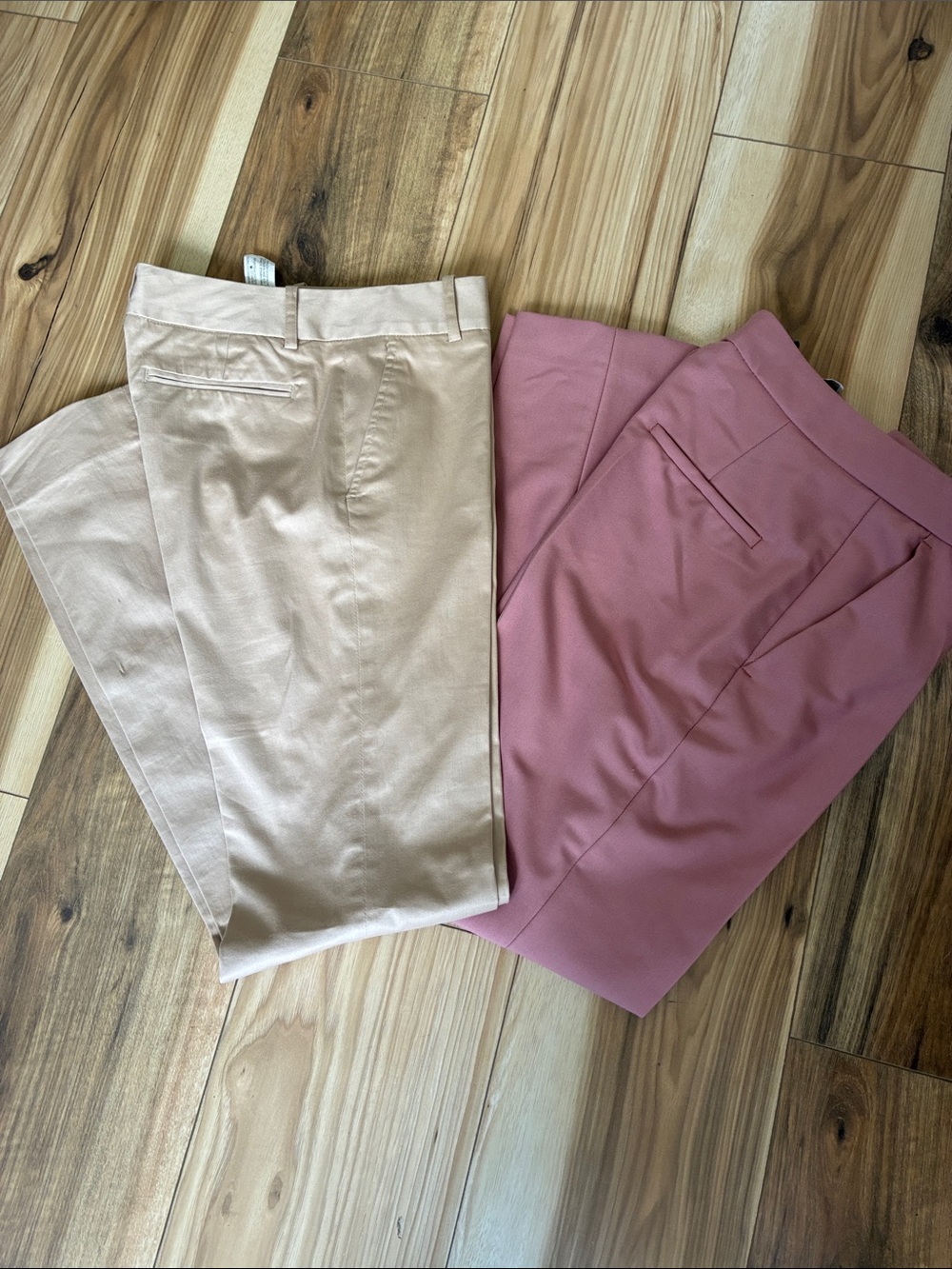 Zara Cream and Dusty Rose Women’s Tailored Pants